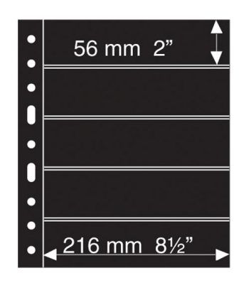 LEUCHTTURM 5 hojas Grande negras. Doble cara 5 departamentos