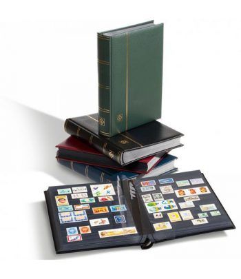 LEUCHTTURM Clasificador PREMIUM de piel 16 hojas negras.