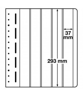 LEUCHTTURM hojas en blanco LB 5 VERT. 5 divisiones vertical. 10