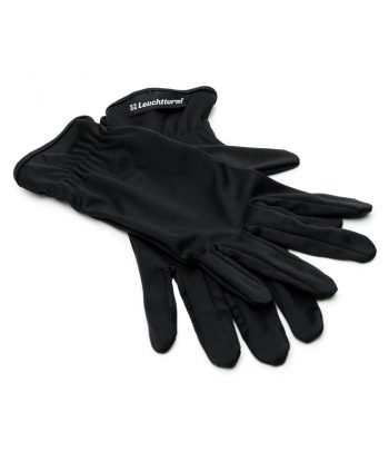 LEUCHTTURM Guantes microfibra negros para monedas. Talla S  - 1