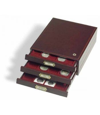 LEUCHTTURM Bandejas de madera HMB 48 para 48 placas de cava Bandeja Monedas - 2