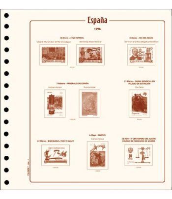 FILOBER sellos ESPAÑA 1996 montado con estuches