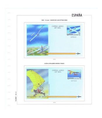 FILOBER Color ESPAÑA Aerogramas 1985 montado con estuches